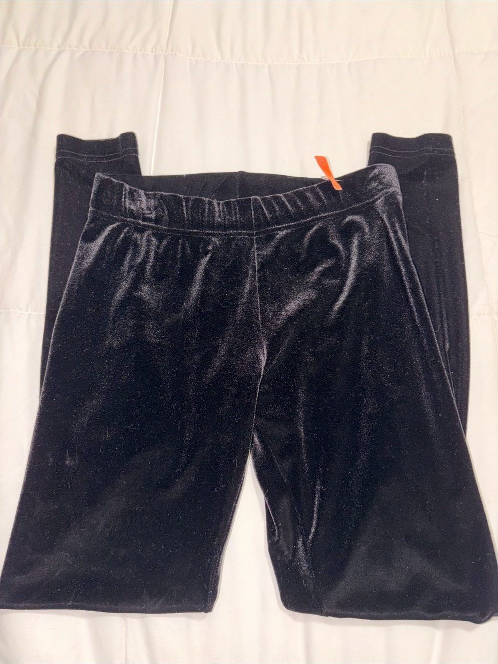 Womens Black Velvet Pull-On Pants